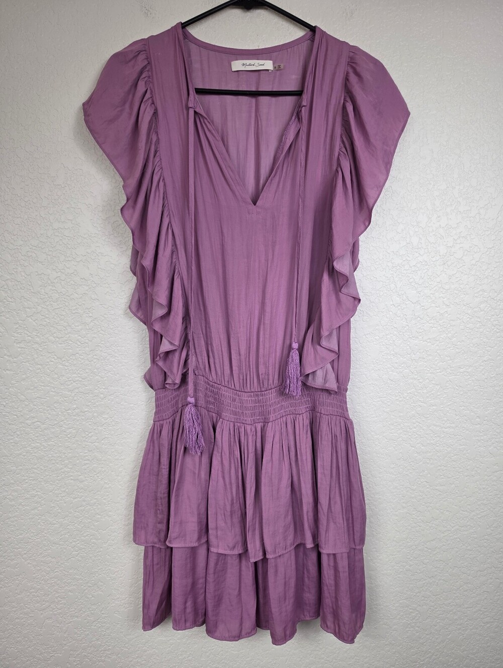 Anthropologie Mustard Seed Mauve Ruffle Dress